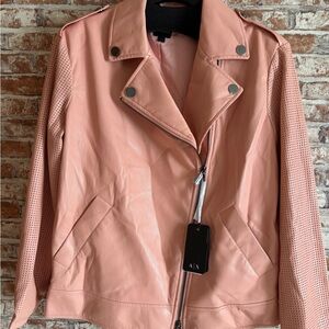 Armani Exchange Blush Eco  Leather Jacket
